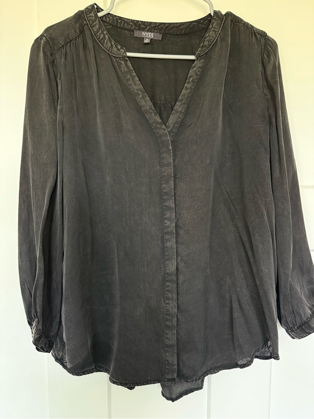 NYDJ Washed Charcoal V-Neck Long-Sleeve Tunic